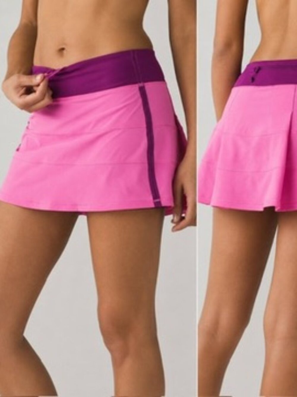 Lululemon Pace Rival Skirt in Pink Paradise and Regal Plum